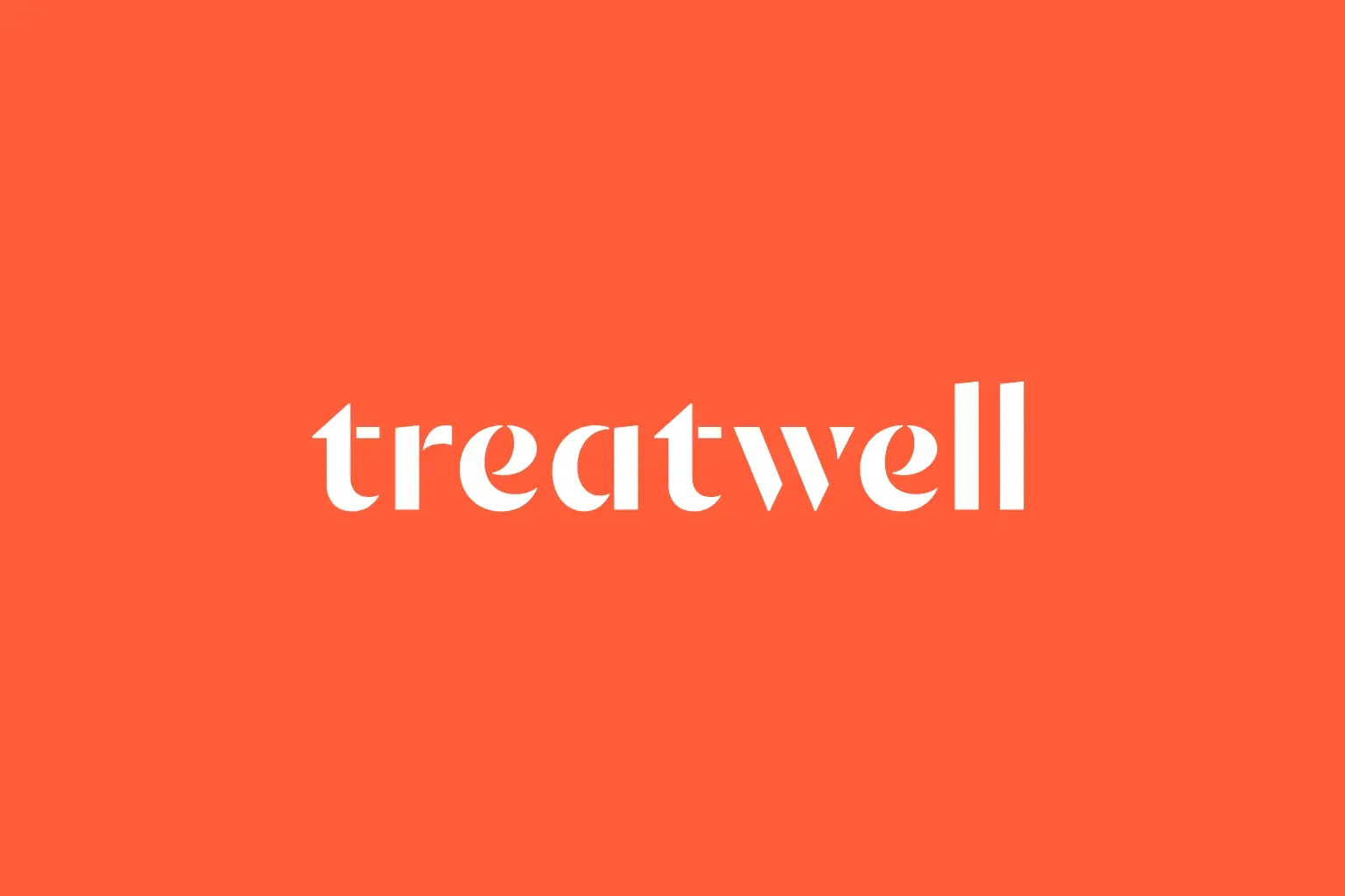 Logo van Treatwell op de merkkleur